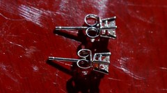 14k white gold stud earrings 0.20ct natural diamond vintage 0.65gr N3617