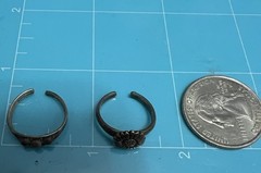 VTG Lot Of 2 Tested Sterling Silver stackable Small pinky Toe Adjustable Ring