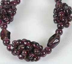 Vintage Garnet Cluster Beaded Necklace 32 In Continuous No Clasp