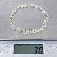 Vintage Sterling Silver 924 Flat Round Link Chain Necklace 18”-20”