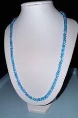 103 ct London Blue Topaz Faceted Gemstone Bead Sterling Silver Vintage Necklace