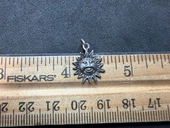 0.66g Vintage Sterling Silver 925 Sun Face Pendant Radiant Celestial Charm M