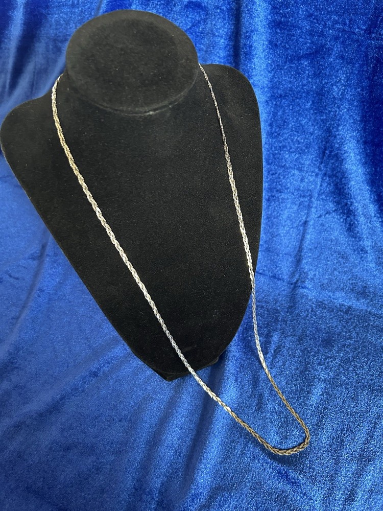 Vintage Sterling Silver Italy Braided Serpentine Chain Necklace 30in 3.53mm