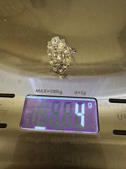 Vintage Estate Sale Uncas Art Deco Paste Rhodium Plated Ring Size 5.5