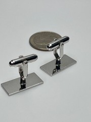 Vintage Anson Sterling Silver Cufflinks Mid Century Modern Texturized Rectangle