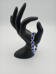 FAS DESIGNER Sterling Silver Blue Lapis Stone Bracelet Vintage Fashion Jewelry