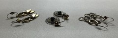 Earrings Lot of 3 Gold Tone Dangle Drop Pierced Wires & Stud Vintage 1950-1959
