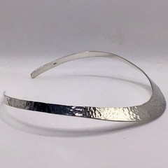 VINTAGE STERLING SILVER 925 HAMMERED CHOKER/COLLAR NECKLACE 41.99grams 169.99 !