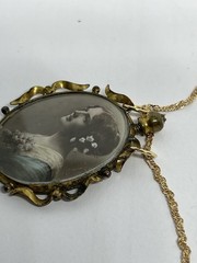 Edwardian Upcycled Double Sided Beautiful Ladies Momento Mori RG Photo Locket