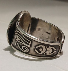 925 Sterling Silver Pharaoh Ring, Antique Beetle Free Size, Egyptian Silver Ring