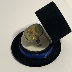 Vintage Men’s Signet Ring Intaglio Bulldog “Mack” Trucks Advertising Adjustable