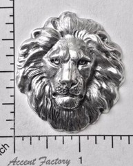 45064 Large Lion Head Jewelry Finding Matte Silver Oxidized