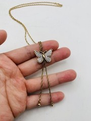Vintage 1979 Avon Butterfly 17” Silver & Gold Tone Lariat Dangle Style Necklace