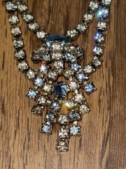 Vintage 1950s 1960s Pair Of Rhinestone Chokers Necklaces 15” – 16”