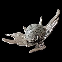 Vtg Jasper Stone Maple Leaf Brooch Pin Cabochon Silver Tone Autumn Harvest Fall