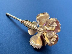1960s Vintage Signed Original By Robert Pretty Pink Carnation FLOWER BROOCH pin