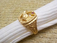 Vintage 14KT GOLD Horseshoe Ring 9.6 Grams Size 12 1/2