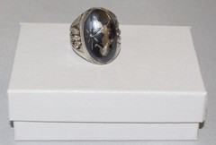 Vintage Siam Sterling Niello Large Dancing Goddess Ring Size 10 1/4