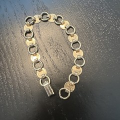 Sarah Coventry Small Coin and Link Bracelet Signed Gold Tone