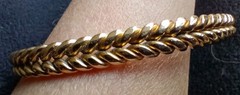 Heavy Vintage Estate 14K Solid Gold Braided Rope Bangle Bracelet 30g