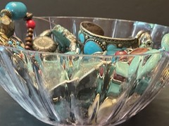 BOHO Southwestern Vtg Curated Mystery Jewelry Jar Turquoise Blue Silver 2+ lbs