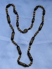 Stunning Vintage Chinese Cloisonne Tube Bead Necklace-Mint Condition