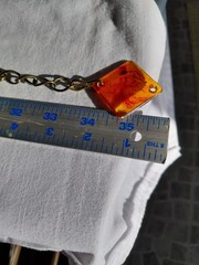 Vintage 1950’s/1960’s Bakelite Tortiose Shell NECKLACE 36″ 14 Amber Pendants