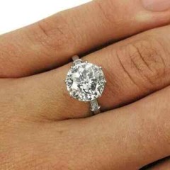 Art Deco Vintage Round Cut Lab Created Diamond 14K White Gold FN Engagement Ring