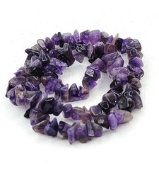 Amethyst Vintage Boho Necklace Irregular Raw Purple Gemstone Chips Hand Made 17″