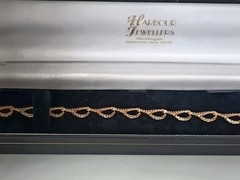 Vintage 1990-s Rolled Gold Zircons Bracelet- Hallmarked 585 RG!!