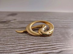 Vintage Brooch Gold Abstract Signed Casual Corner