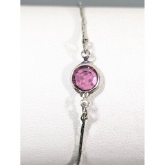 Vintage Medici Purple Glass Station Necklace Silver Tone Bezel Set 16″