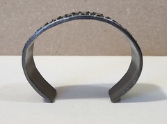Vintage Brodrene Mylius Mid-Century Brutalist Pewter Cuff Bracelet “Dance”