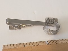 VINTAGE Ideal 6202 Hose Clamp Silver Tone Tie Bar Clasp Clip