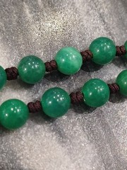 Vintage Jade Bead Hand-Knotted Necklace