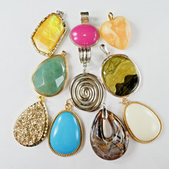 Jewelry Lot 10 Large Pendants Need Chains All Pretty Nice Quality