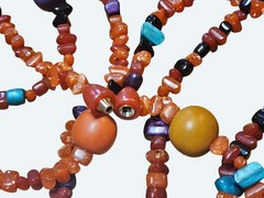 Vtg 1989 Avon Autumn Harvest Beaded Multicolor Rope Necklace Unused Stock w Box