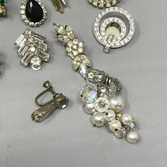 VTG Rhinestone Single Earring Lot 20 Astro Nolan Miller Florenza Trifari Coro
