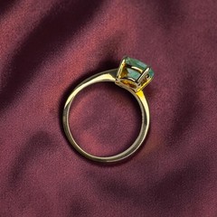 10K Gold Natural Colombian Emerald & Diamond Ring Size 8 -1cttw Bypass Ring 2.2g