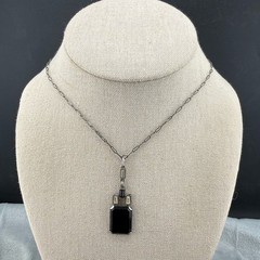Vintage Sterling Silver Art Deco Necklace Titanic 16”