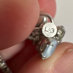 Vintage Lind Gal LG Blue Moonstone Rhinestone Parure Necklace Earring Set MCM