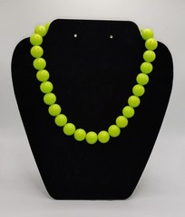 Vintage West Germany Apple Green Lime Bubblegum Beaded Choker Necklace