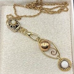 Vintage 12k Gold Filled Watch Chain FOB, ChatelaineSlide,Swivel Dog Clip, ~READ~