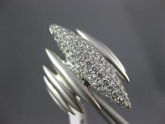 LARGE 1.13CT DIAMOND 18KT WHITE GOLD MATTE & SHINY ELONGATED MARQUISE SHAPE RING