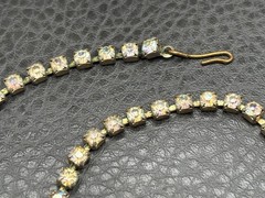 Vintage AB Rhinestone Aurora Borealis Waterfall Fringe Lavalier Necklace Choker