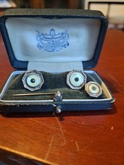 Antique Victorian Cufflinks & Stick Pin Jewelry Set Krumrich and Konrad Oshkosh