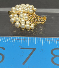 Vintage NAPIER Basket Brooch Gold Tone Filigree Faux Pearl Bouquet Basket Pin