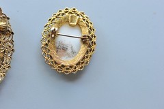Vintage lot Cameo Style romantic Brooch Pin 1 signed West Germany PG25