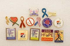 Vintage Pinback Buttons Relay For Life Awareness Heath Ribbons Finish The Fight