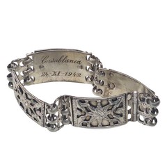 1942 WWII Operation Torch Casablanca Morocco Riveted Mixed Metal Gold Bracelet